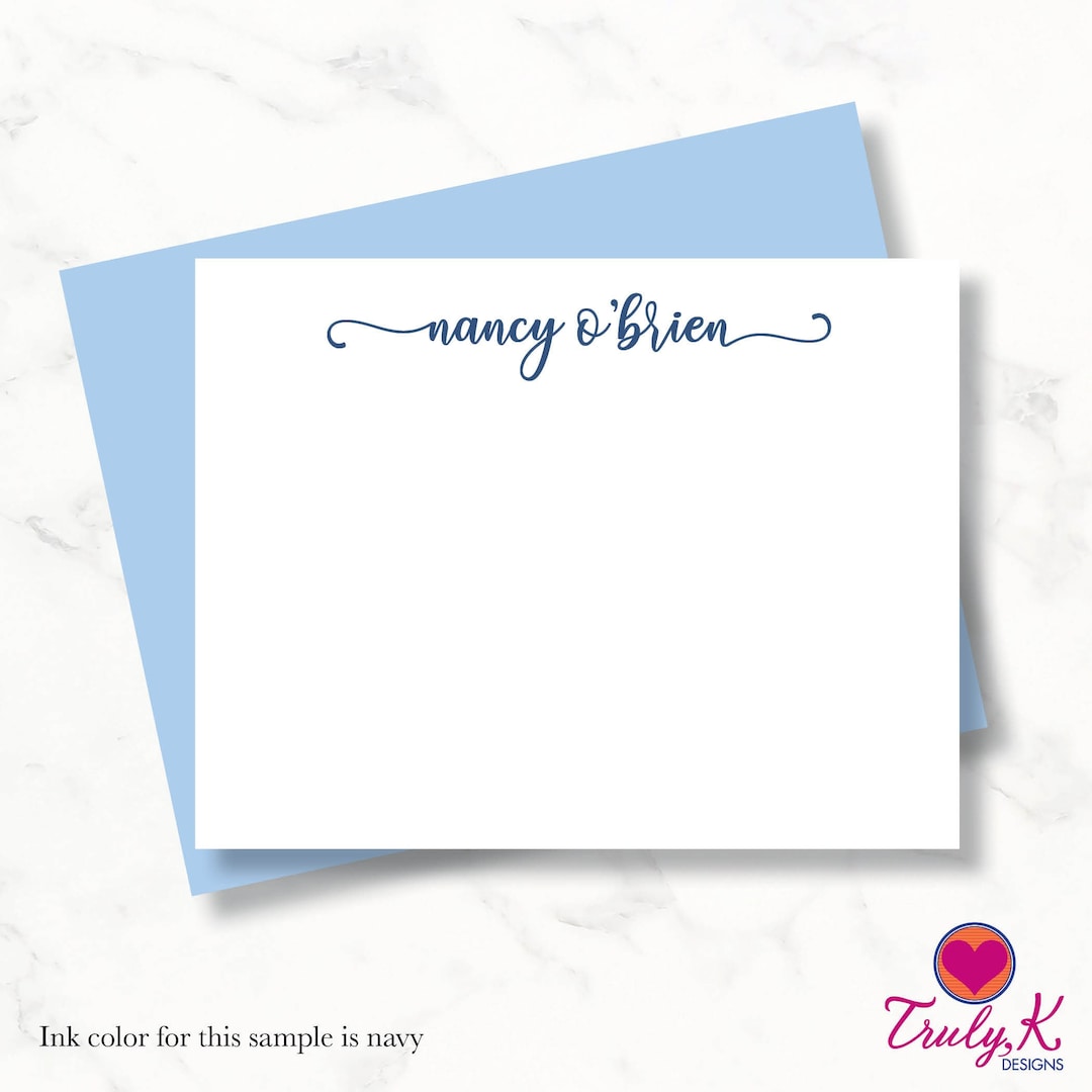 Personalized Stationery: Modern Script Note Cards (set of 15) or ...