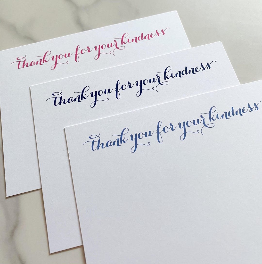 Thank You for Your Kindness Note Cards ~ Size A2 4.25" X 5.5" ~ Set of ...