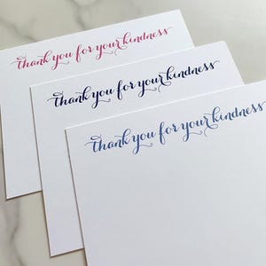 Cartes de correspondance Merci pour votre gentillesse ~ Taille A2 4,25 x 5,5 po. ~ Lot de 10 ~ Papeterie ~ Cartes de correspondance plates