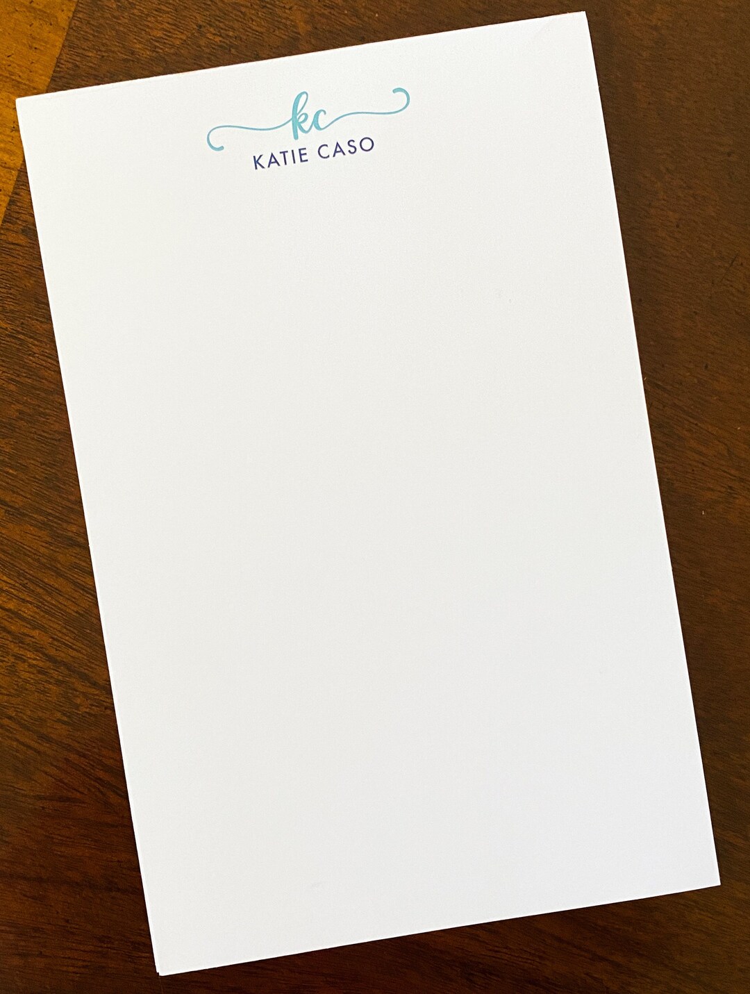 Notepad ~ Modern Script With Initials ~ Personalized 50 Page Notepad ...