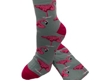 Pink Flamingo Summer Fun Midcalf Socks Women