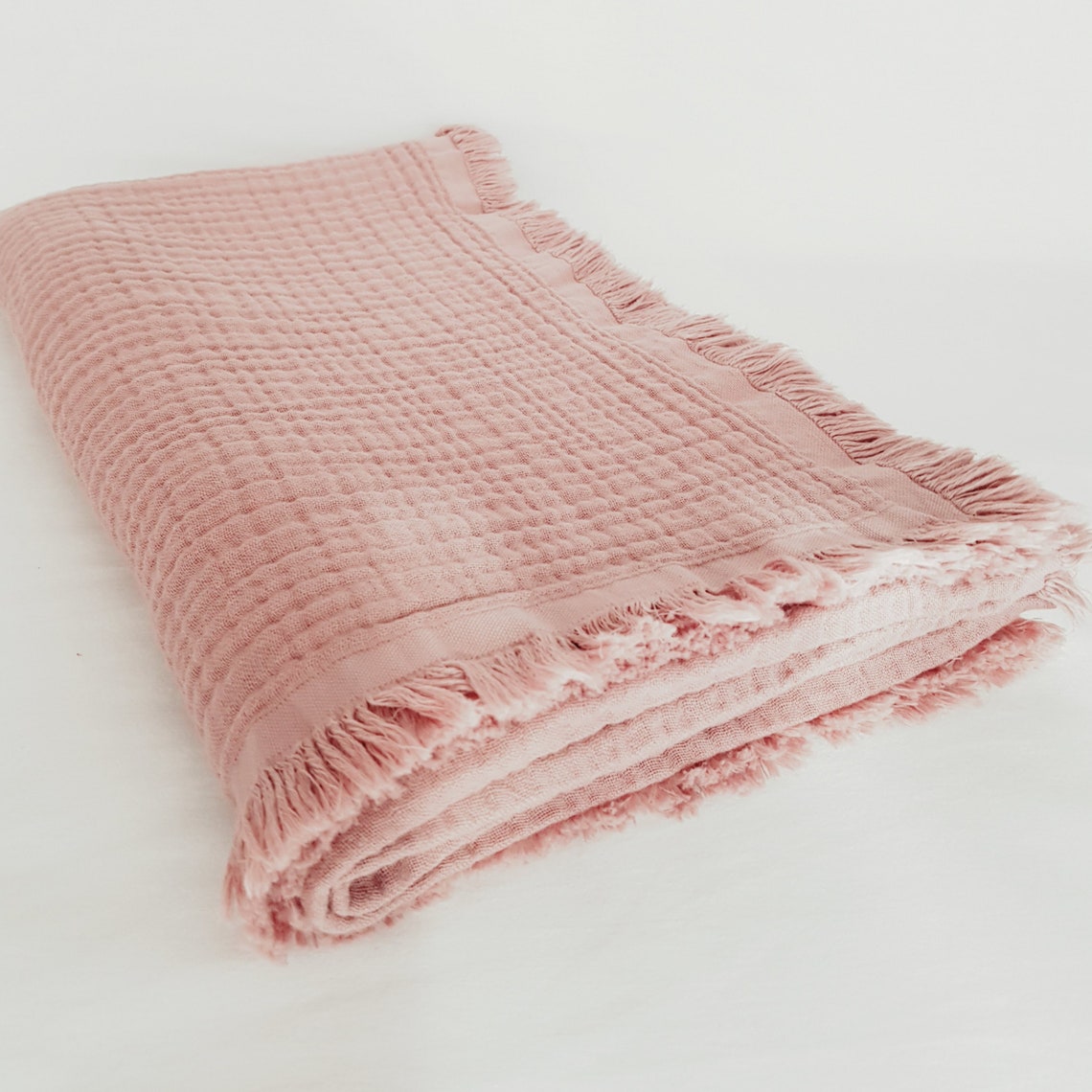 Personalized Organic Muslin Blanket Dusty Rose Muslin Sofa Etsy