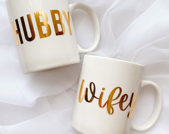 Mr and Mrs Coffee Mug | Espresso Your Love | Mr and Mrs | Engagement Gift | Coffee Lovers | Housewarming Gift | Custom Mug | Hubby and Wifey