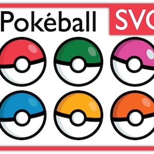 Colorful Pokeballs Design | Pokemon Pokeball | SVG Bundle | Digital File Download for Printing
