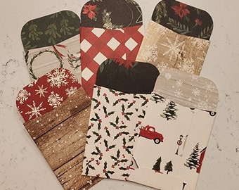 Holiday Gift Card Holders - Gift Card Envelopes - Christmas Gift Card Holder - Mini Envelopes