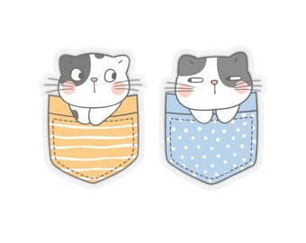 Kiss-Cut Stickers. Cute Cats. Transparent Sticker.