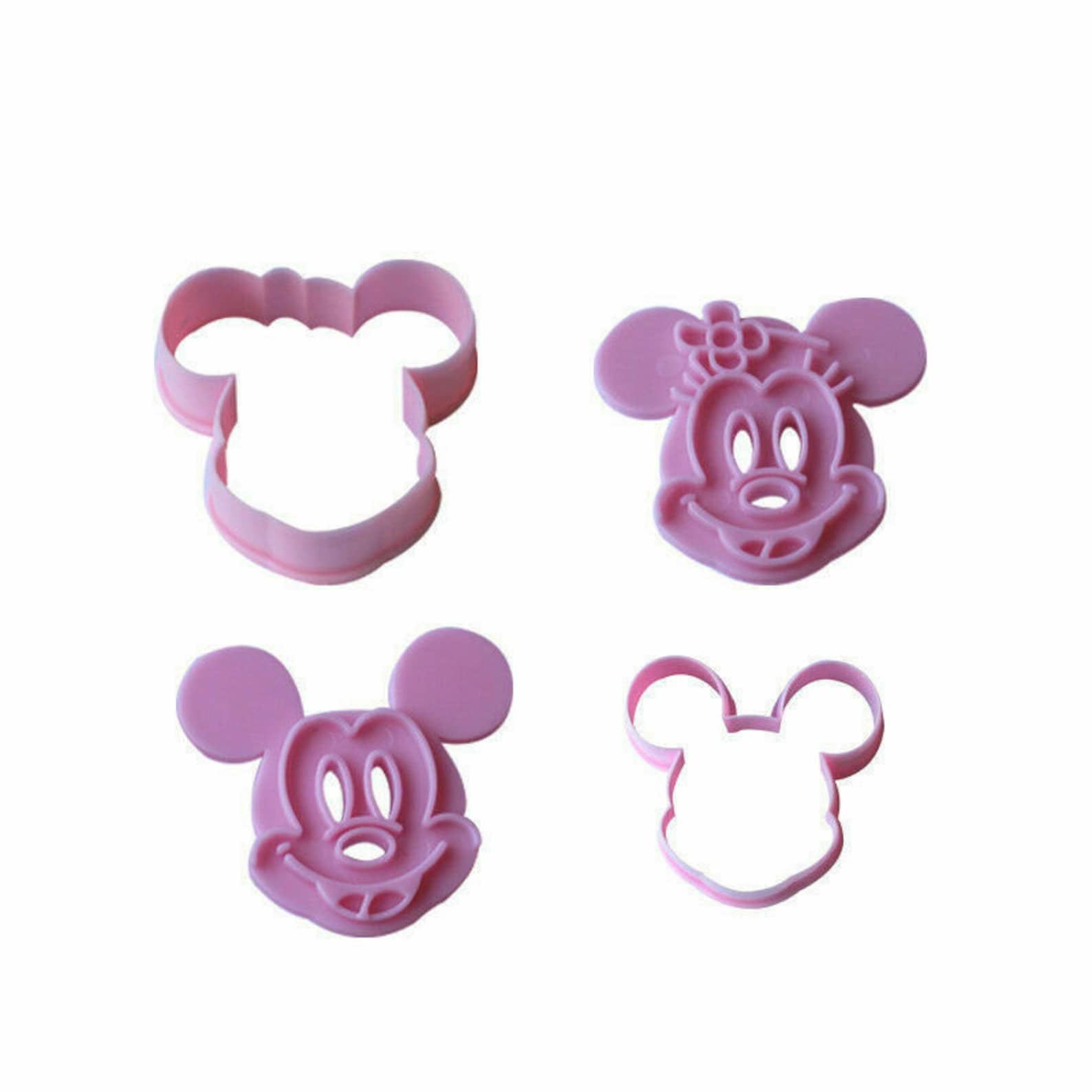 Minnie & Mickey Mouse Cookie Cutter Baking Stencil Mould Set Etsy