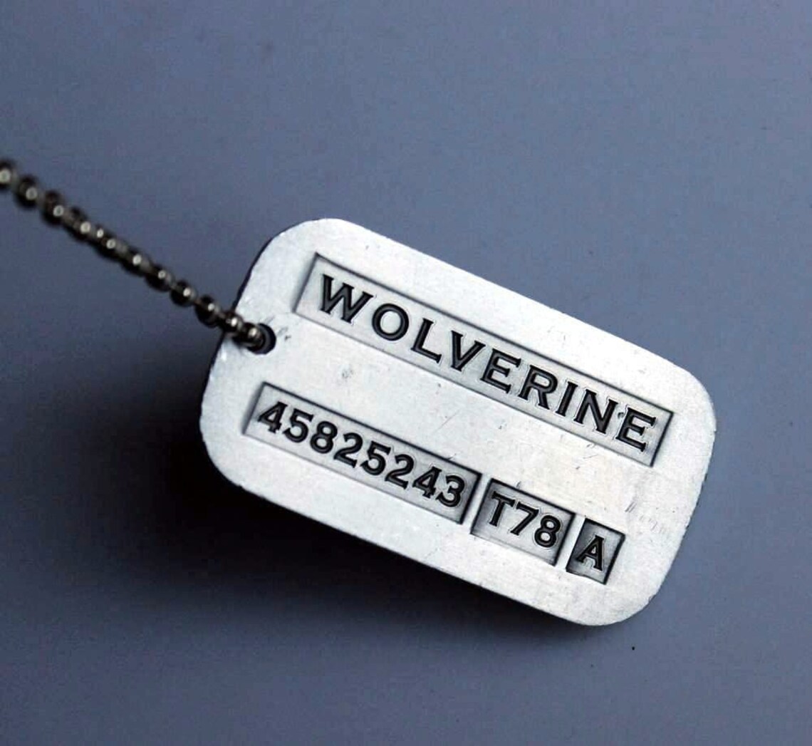 Wolverine Necklace Pendant chain Dog Tag Logan xmen xmen Etsy
