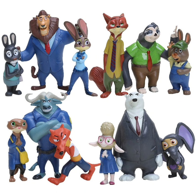 Zootopia Cake Topper Toys Figures Kids Birthday Cake Etsy