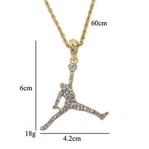 Jordan 1 Pendant Chain Nike Gold Necklace Iced Out Jewellery | Etsy