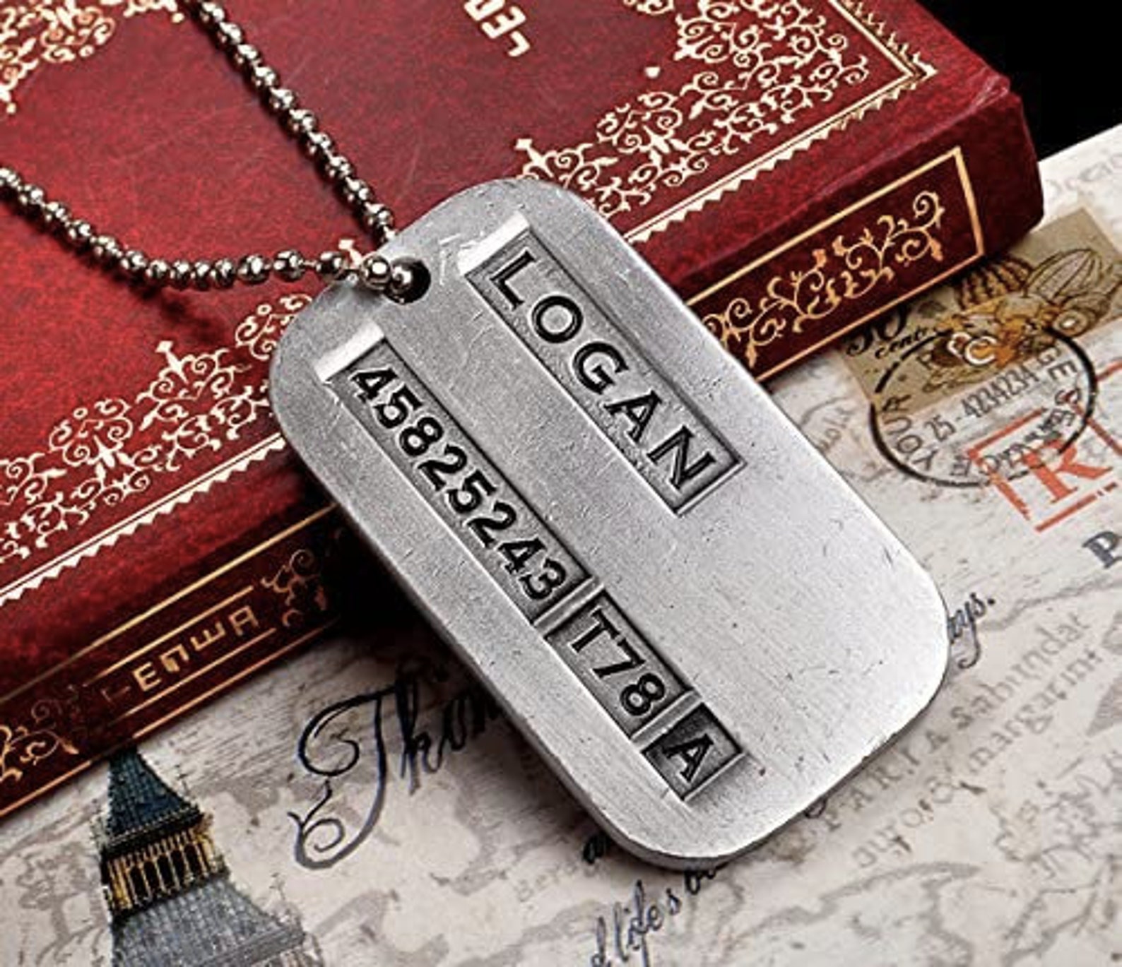 Wolverine Necklace Pendant chain Dog Tag Logan xmen xmen Etsy