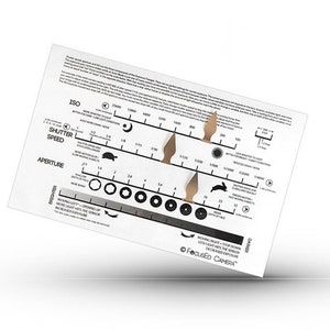 Photography Cheat Sheet + Video Training - DIGITAL DOWNLOAD - Exposure Triangle Tool - See Other Listing for Laminated & shipped version