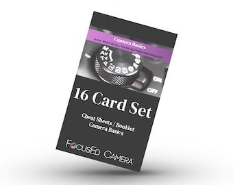 Conjunto de hojas de trucos sobre conceptos básicos de la cámara - 16 tarjetas - Conceptos básicos para nuevos propietarios de cámaras, fotógrafos principiantes - DESCARGA DIGITAL