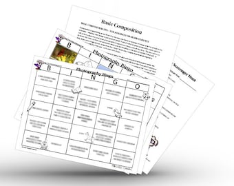 Búsqueda del tesoro de fotografía (con vídeo): niños, estudiantes, educación en el hogar, profesores, anuario, periodismo, juego de fiesta: actividad de fotografía + VIDEO