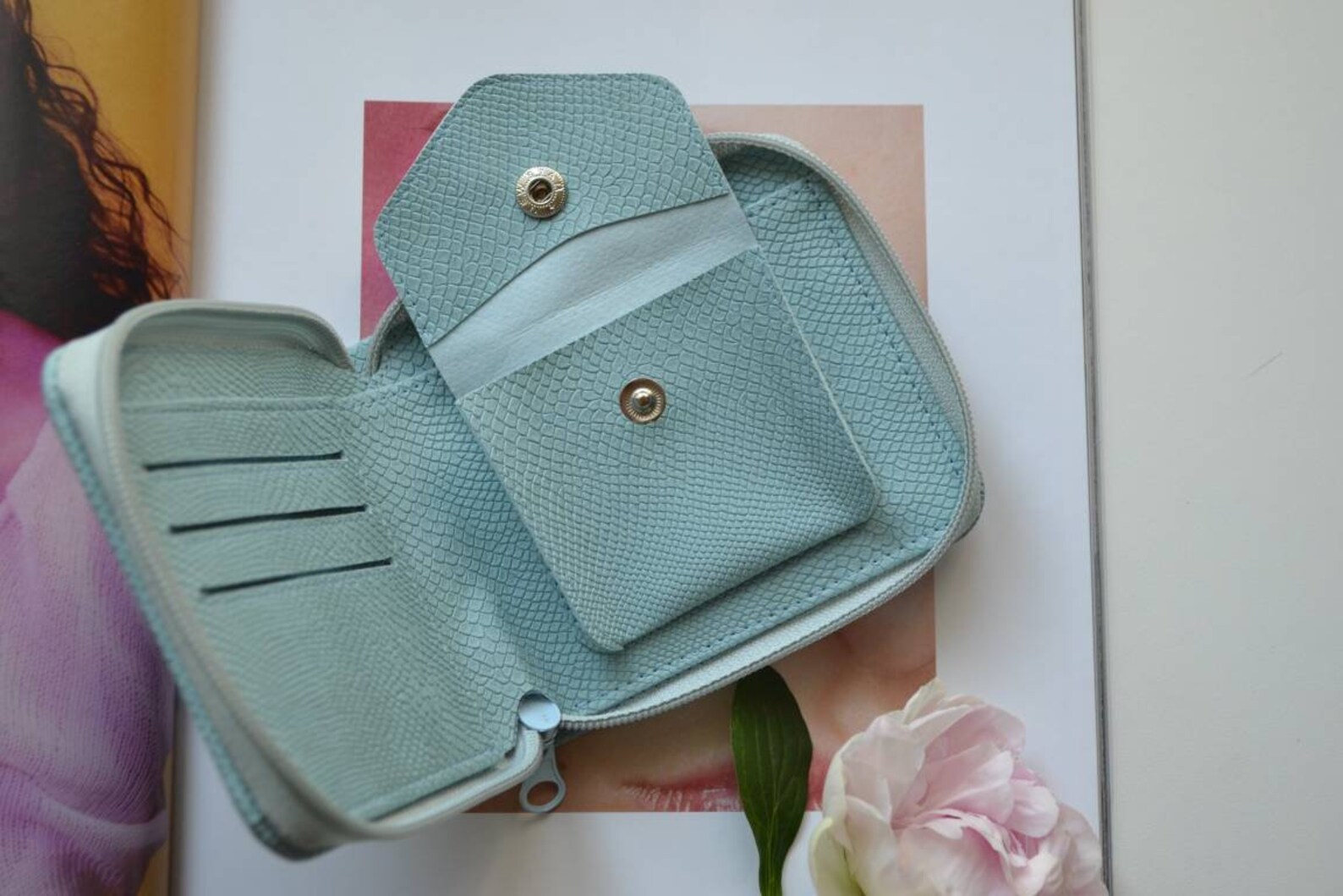 Vegan Leather Wallet for Women Womens Wallet Minimalist Etsy