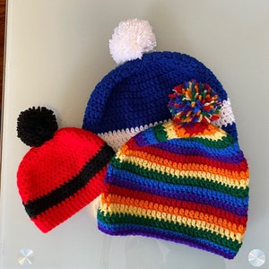 Crocheted Pom-pom Hat (variety of colors available)