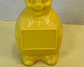 Hucha publicitaria de plástico amarillo (284)