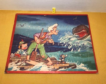 Vintage Walt Disneys Pinocchio Tablett Puzzle (3)