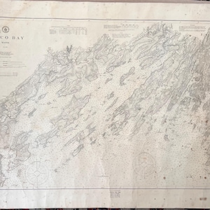 1908 Nautical Chart Map,Casco Bay,Portland,Islands,Cape Elizabeth,Maine,Freeport,Yarmouth,Falmouth,Great Island,Peaks Island,Maine,ME,315