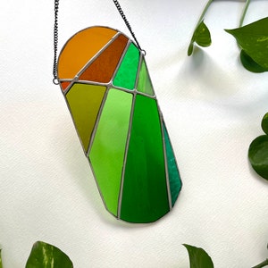 Abstract Stained Glass Suncatcher: Modern Window Hanging
