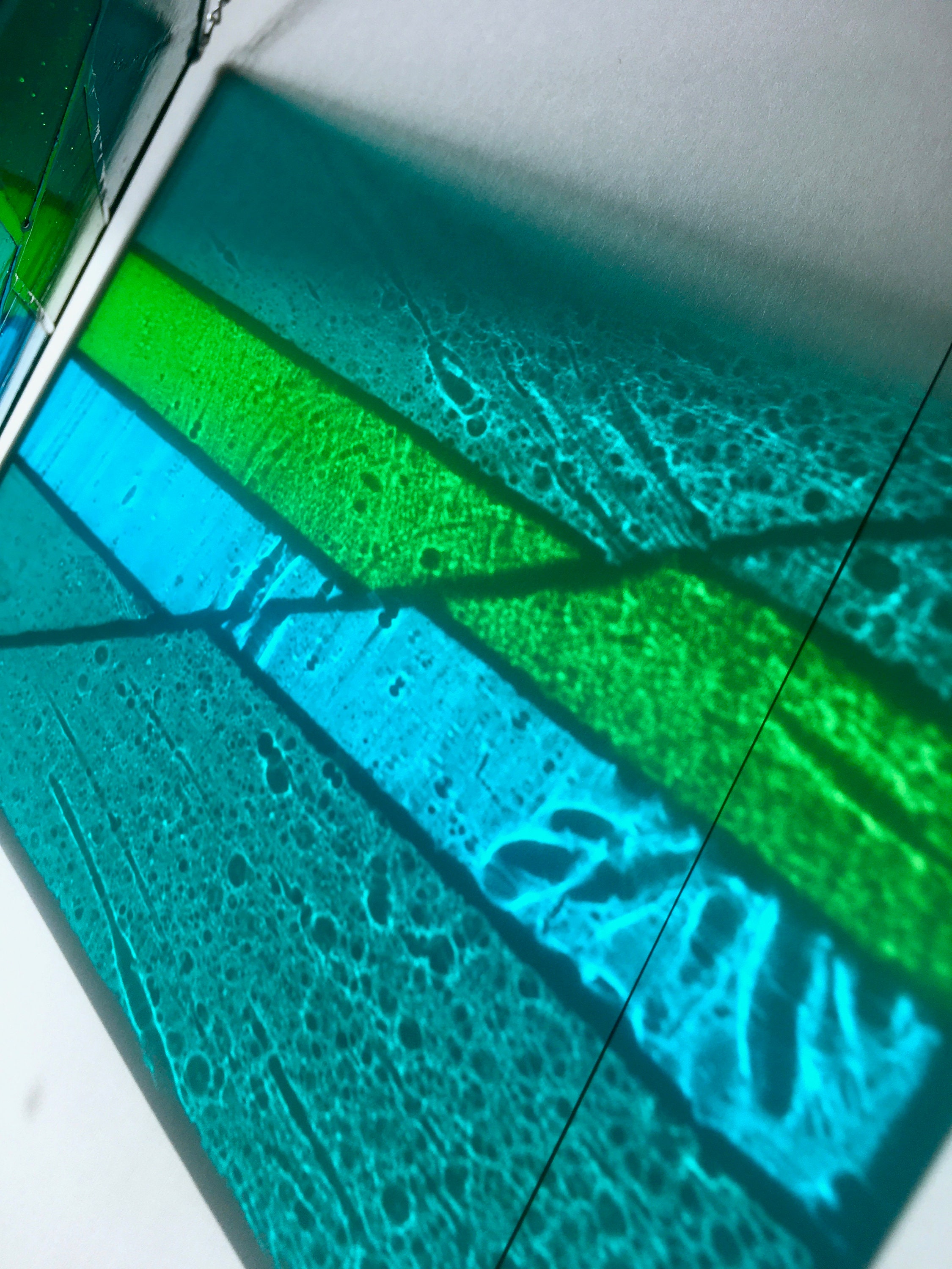 Stained Glass Window Hangings Green Wall Hanging Modern Etsy