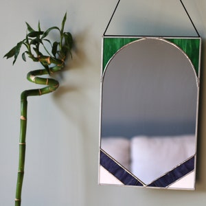 Stained Glass Wall Mirror: Art Deco Style, Modern Wall Hanging
