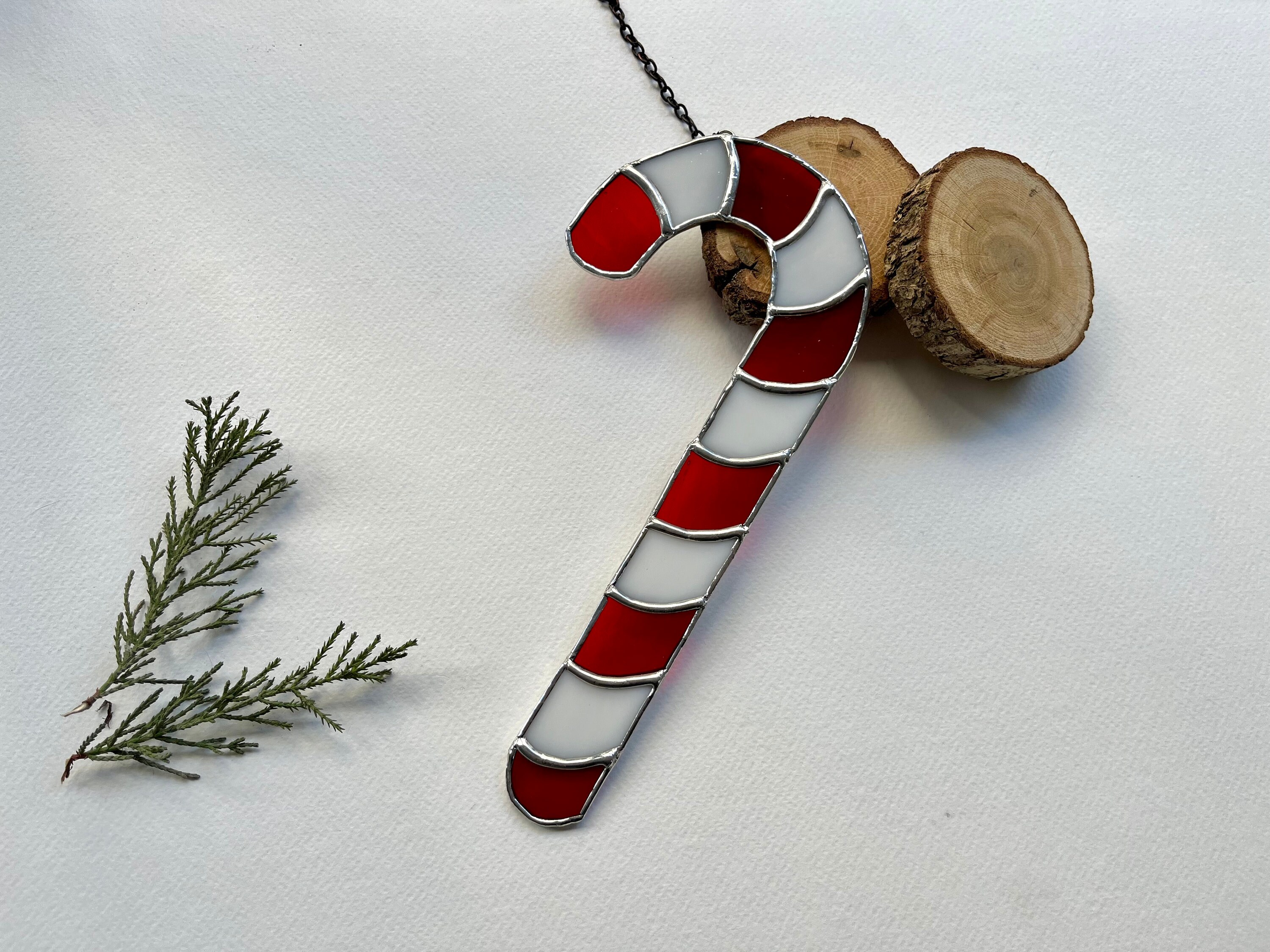 JGS Buntglas-Zuckerstangen-Sonnenfänger – Weihnachts-Deko Für Fenster Oder Baum