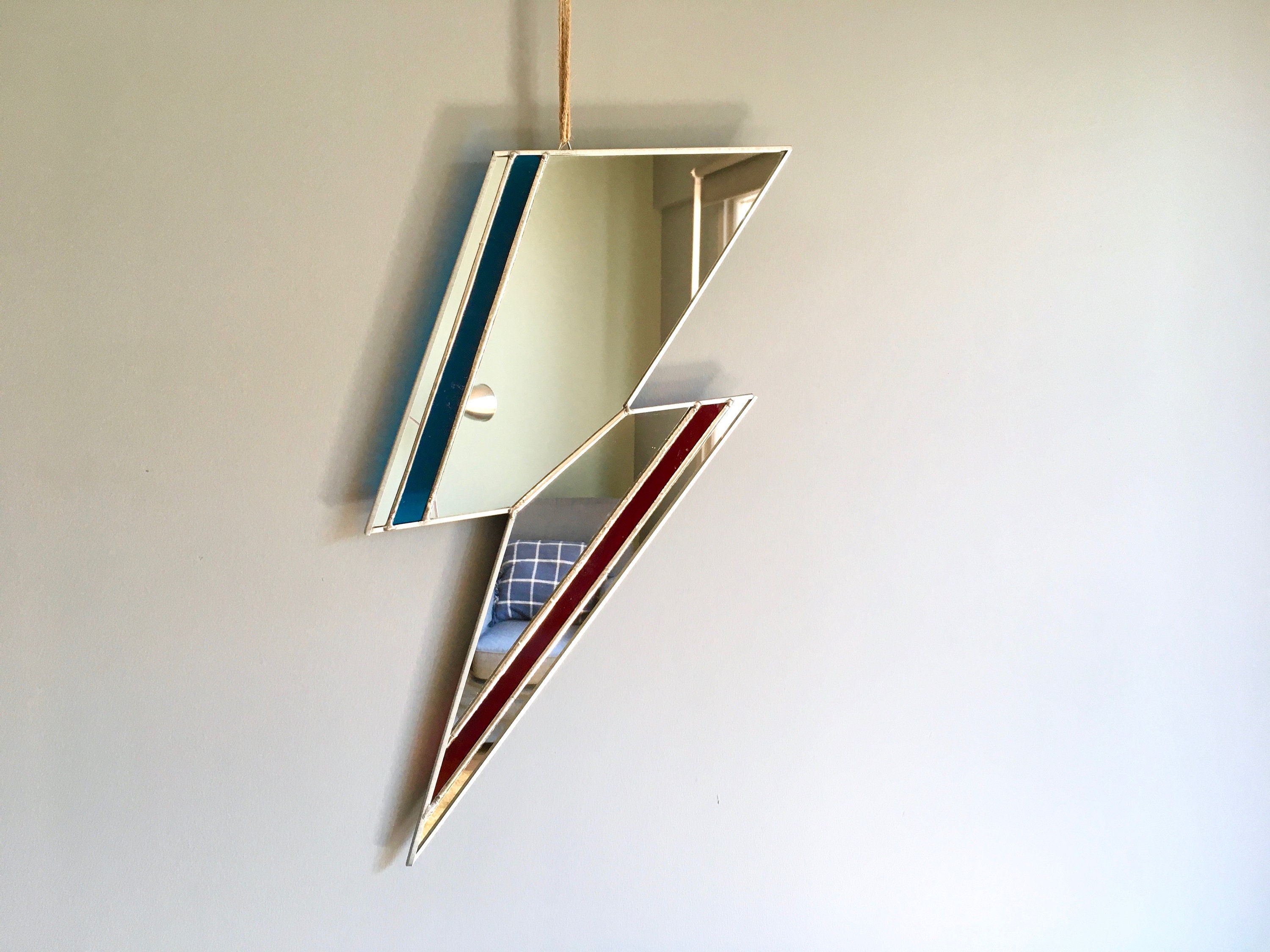 David Bowie Lightning Bolt Stained Glass Mirror Mirror Wall