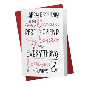 Birthday Card For Him | Boyfriend Birthday Card, Husband Birthday Card - Birthday Card For Boyfriend, Birthday Card For Husband - Soulmate