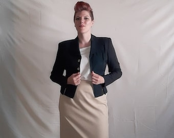 Blazer "Breakin' Loose" verde oscuro de 1990 con solapas dobles