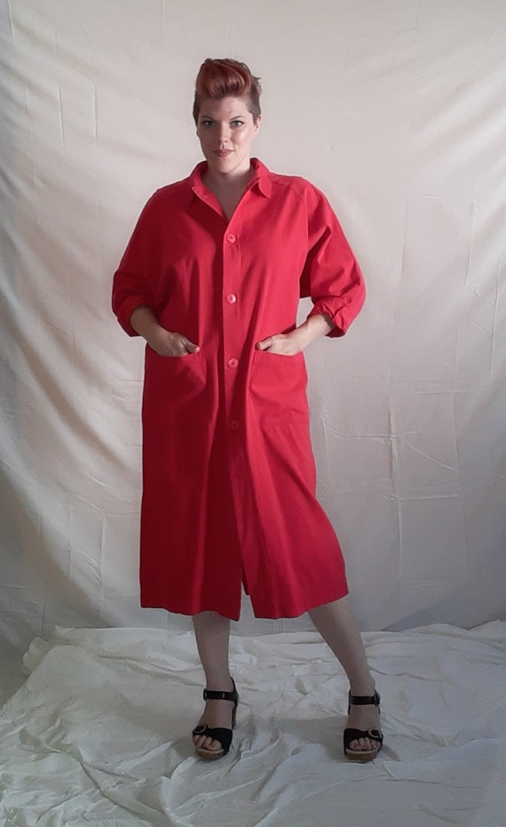 1980s Red Cocoon Jacket - image 4