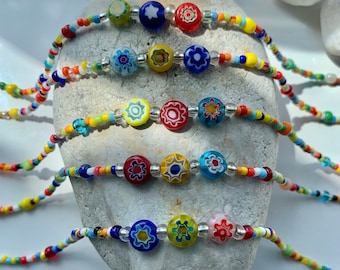 Millefiori necklace. Beaded necklace