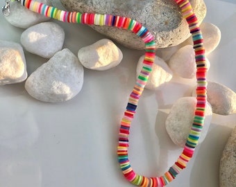 Heishi beads necklace, beaded necklace