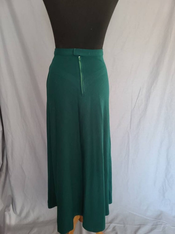 Vintage Forest Green Long Skirt - image 3