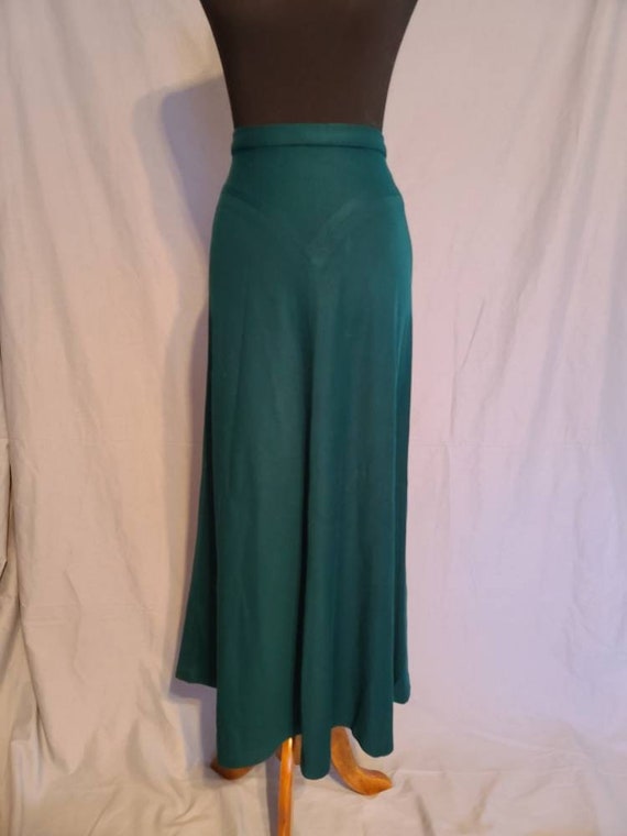 Vintage Forest Green Long Skirt - image 2