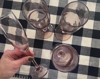 Vintage Libbey Plum Champagner Flöten, 4er Set