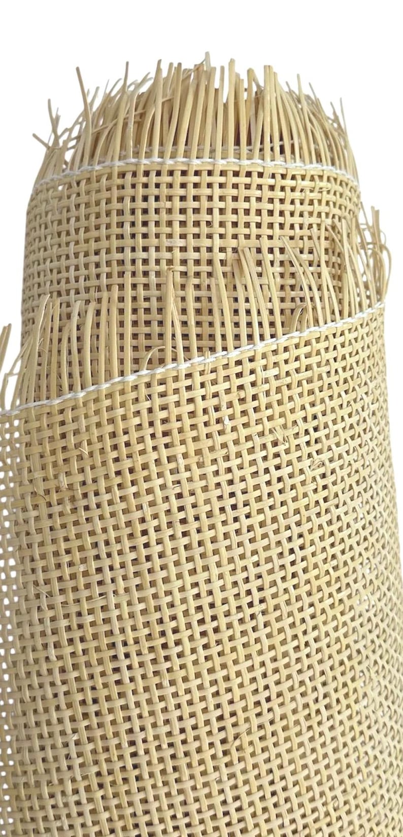 Fita quadrada de rattan semibranqueado (tecelagem tipo rádio) 60 cm imagem 3