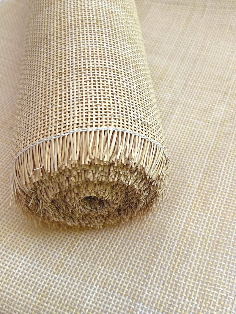 Fita quadrada de rattan semibranqueado (tecelagem tipo rádio) 60 cm imagem 1
