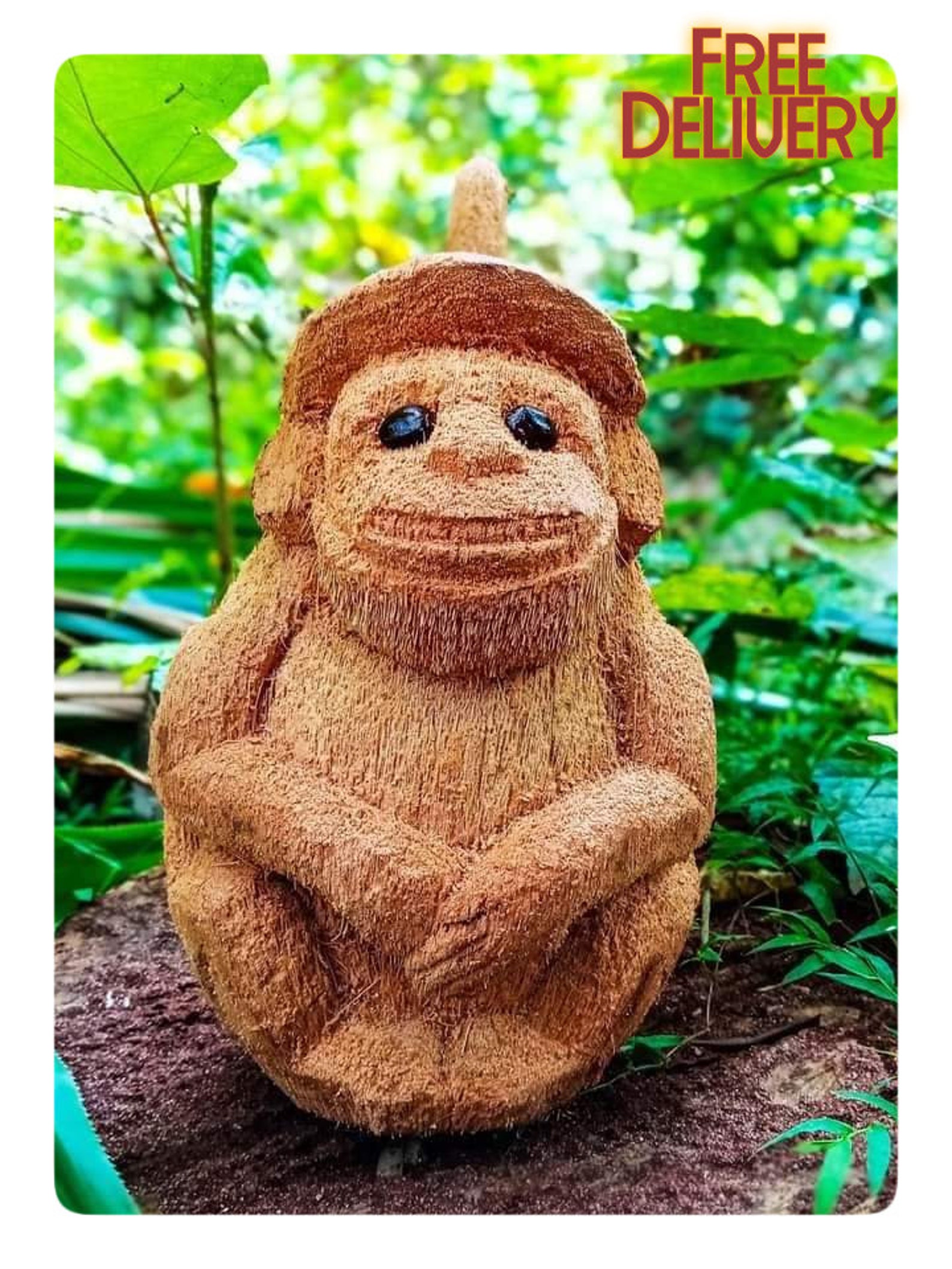 Coconut Monkey Handmade Gift Item Natural Gift Monkey Statue Coconut