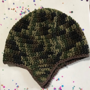 Handmade Crochet Beanie W/Ear Flaps