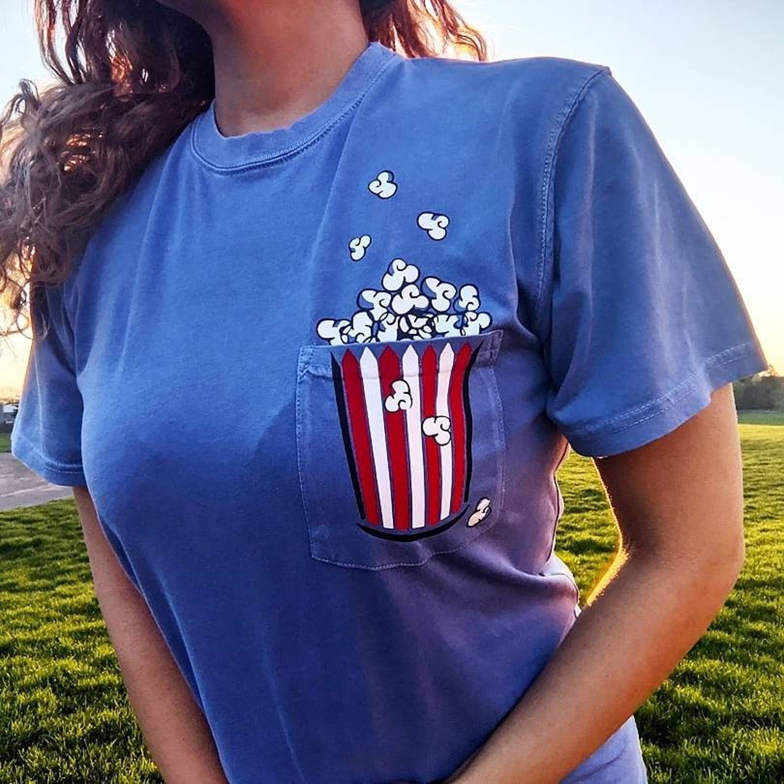 Popcorn Pocket Tshirt / unisex / gifts for him and her Etsy