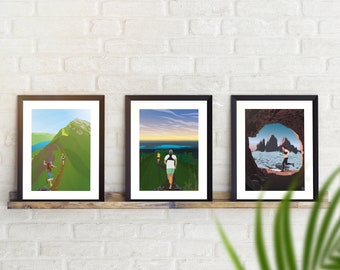 Trail Running Collection (3 sports prints, gift idea, running, Christmas, outdoor, trail running, running, mountains, nature, adventure)