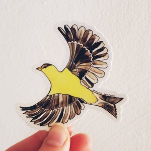 American Goldfinch Watercolor Sticker
