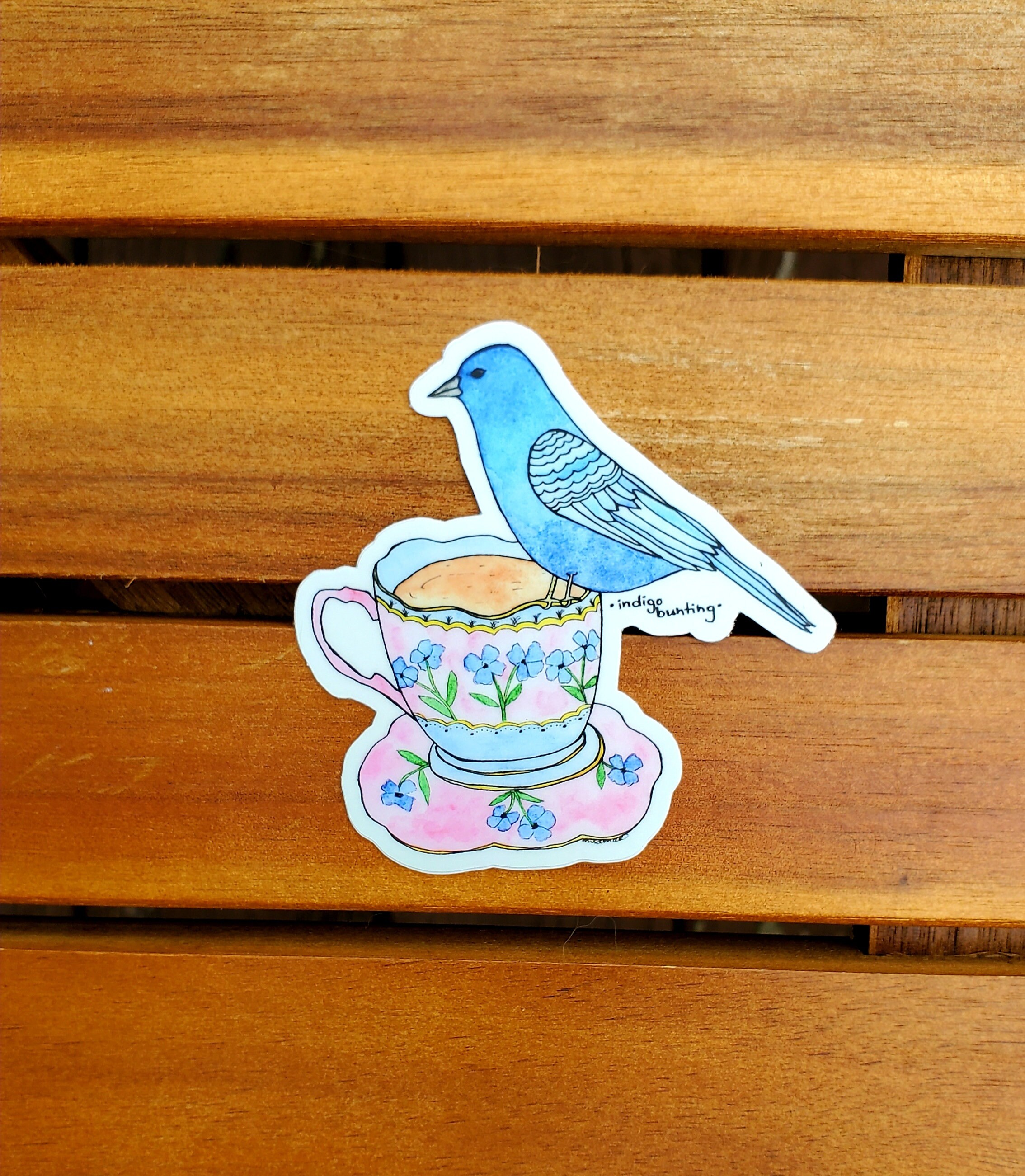 Indigo Bunting Watercolor Sticker - Etsy