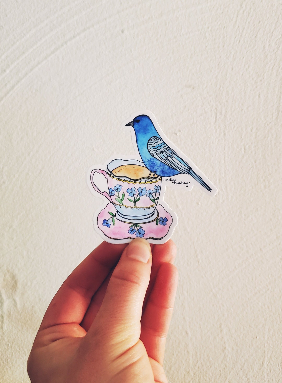 Indigo Bunting Watercolor Sticker - Etsy