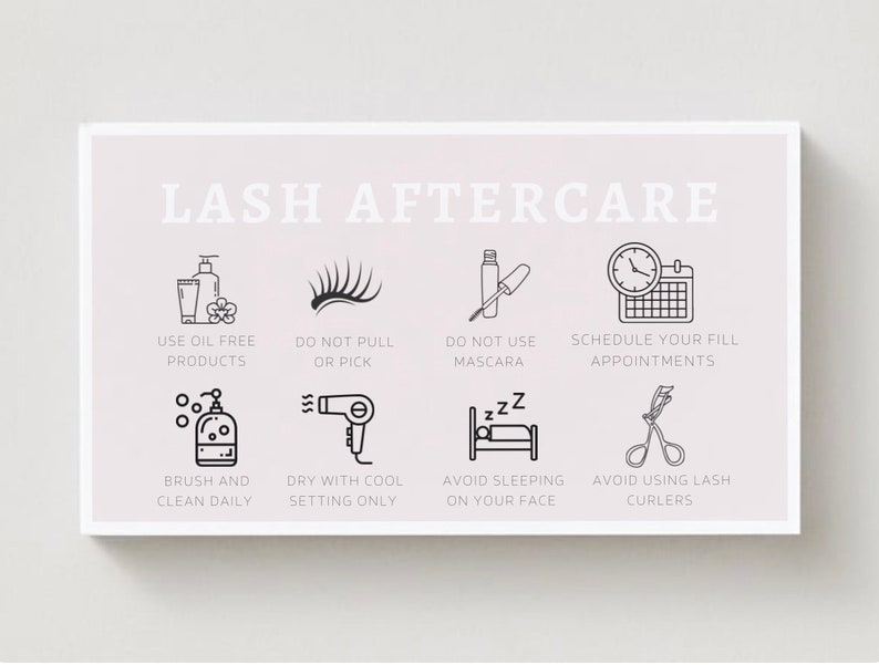 Lash Extension Aftercare Cards Editable Digital Download - Etsy