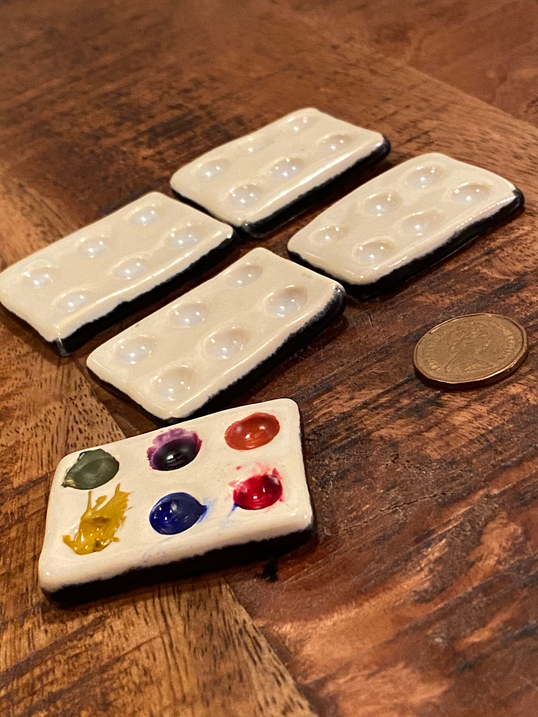 Tiny Watercolor Paint Palette with Size 0 Brush Miniature Art Etsy