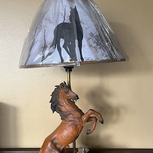 Vintage Rearing Horse Table Lamp: Country Farmhouse Decor