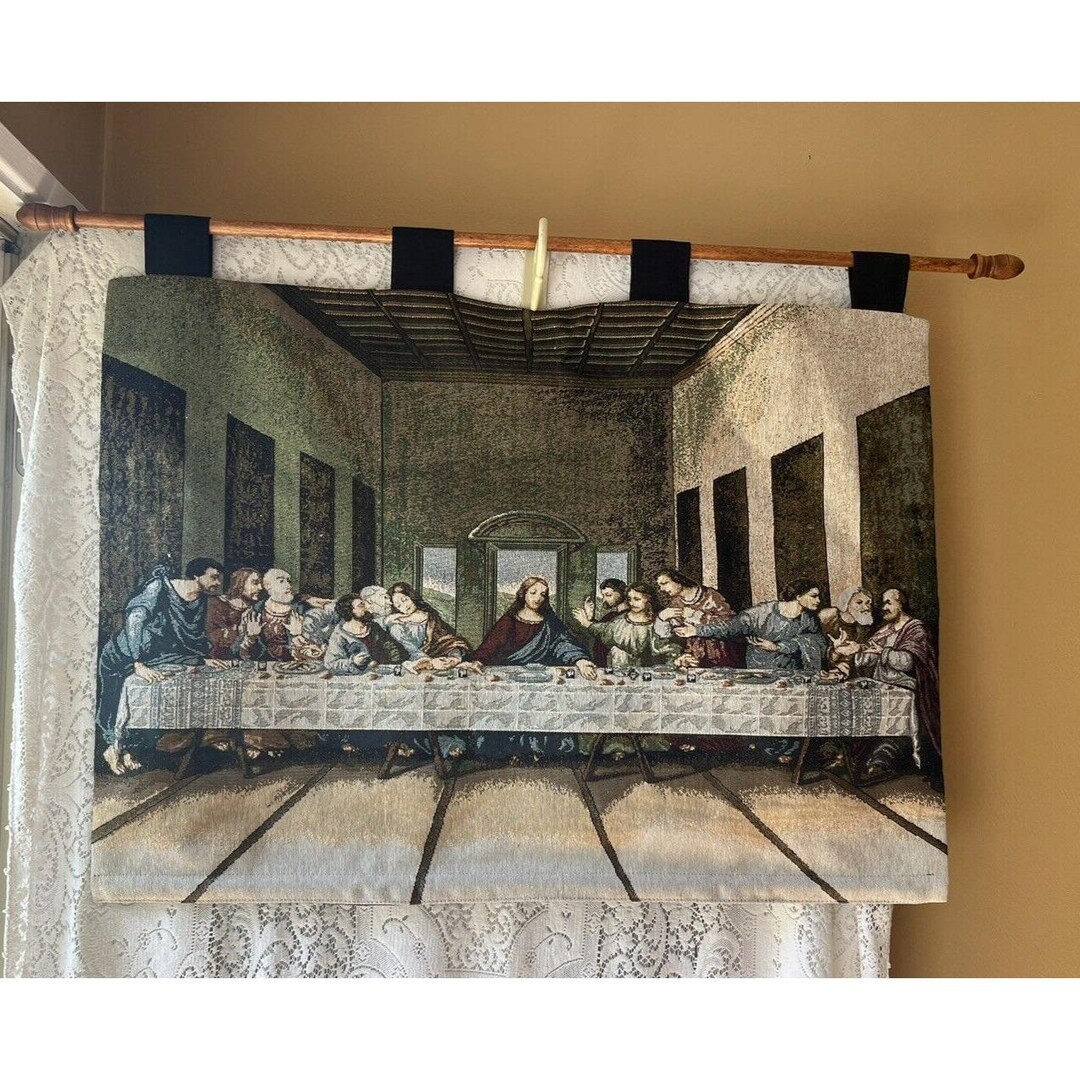 The Last Supper Christian Jesus Tapestry Wall Hanging 36x25-1/2 W ...