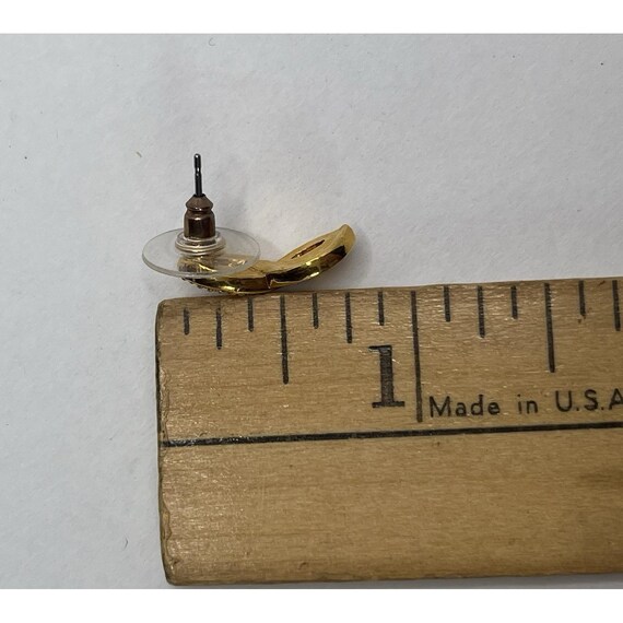 Infinity Twist Loop Rhinestone Earrings Gold Tone… - image 2